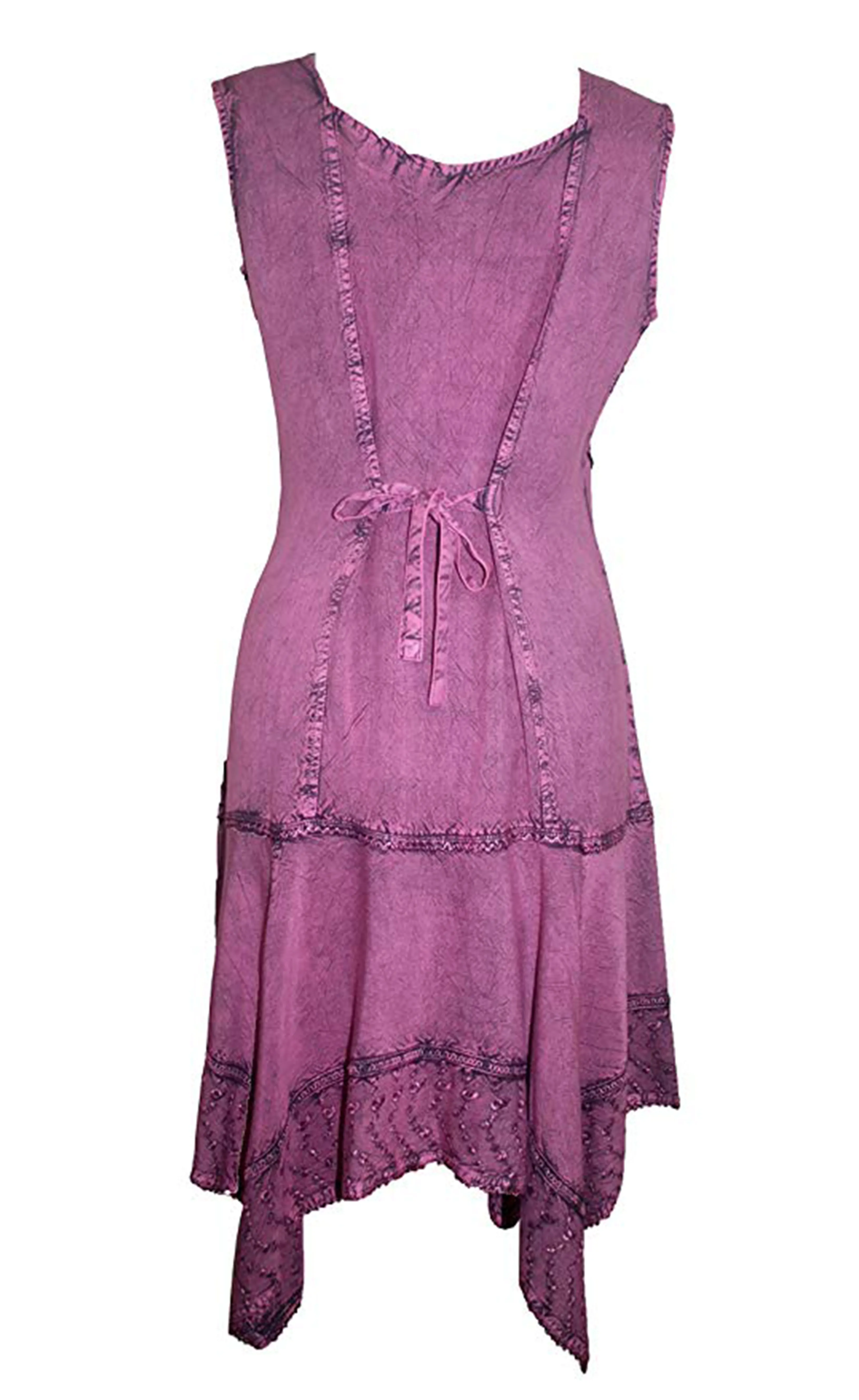 1015 DR Gypsy Peasant Funky Asymmetrical Hem Short Dress