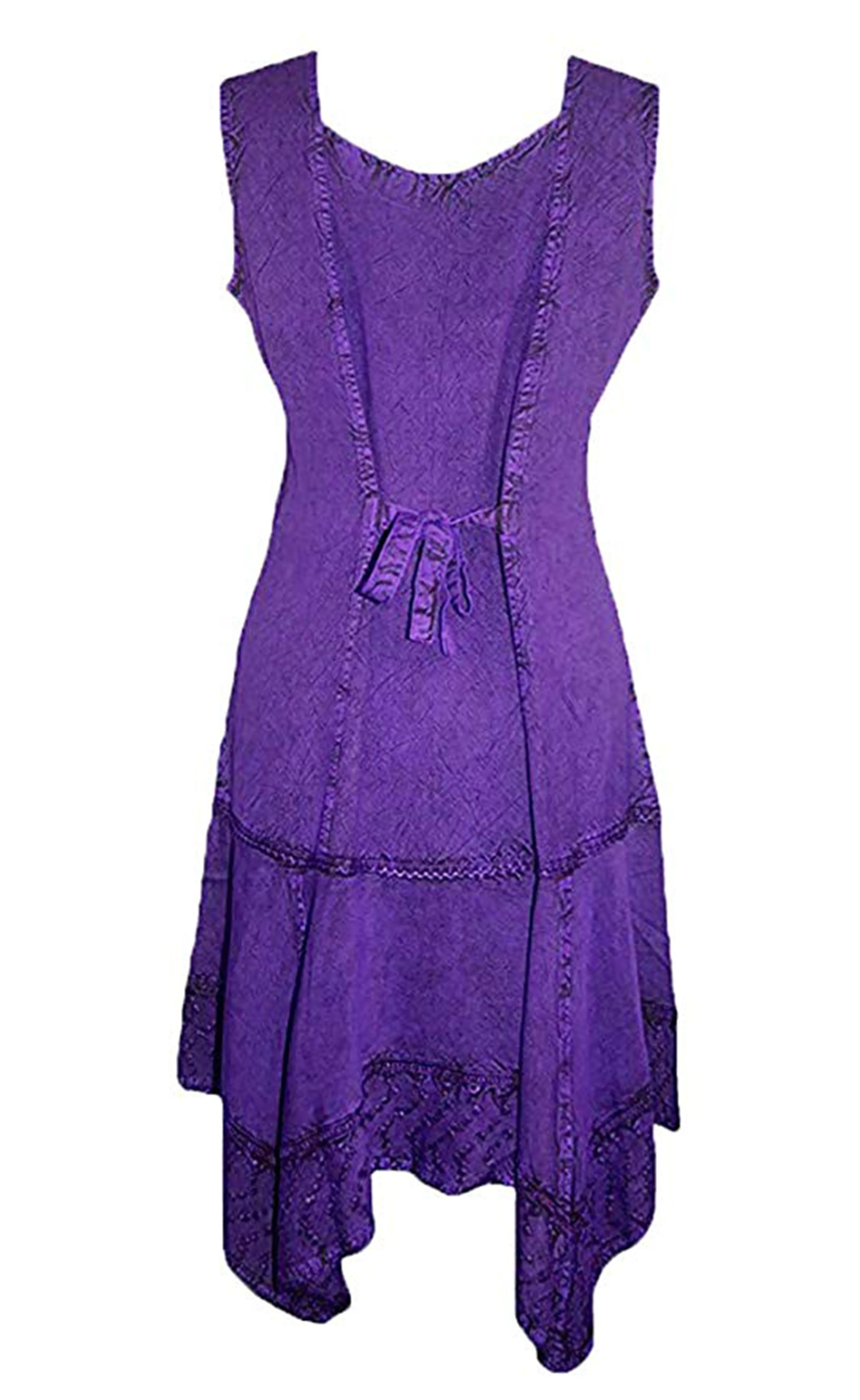1015 DR Gypsy Peasant Funky Asymmetrical Hem Short Dress