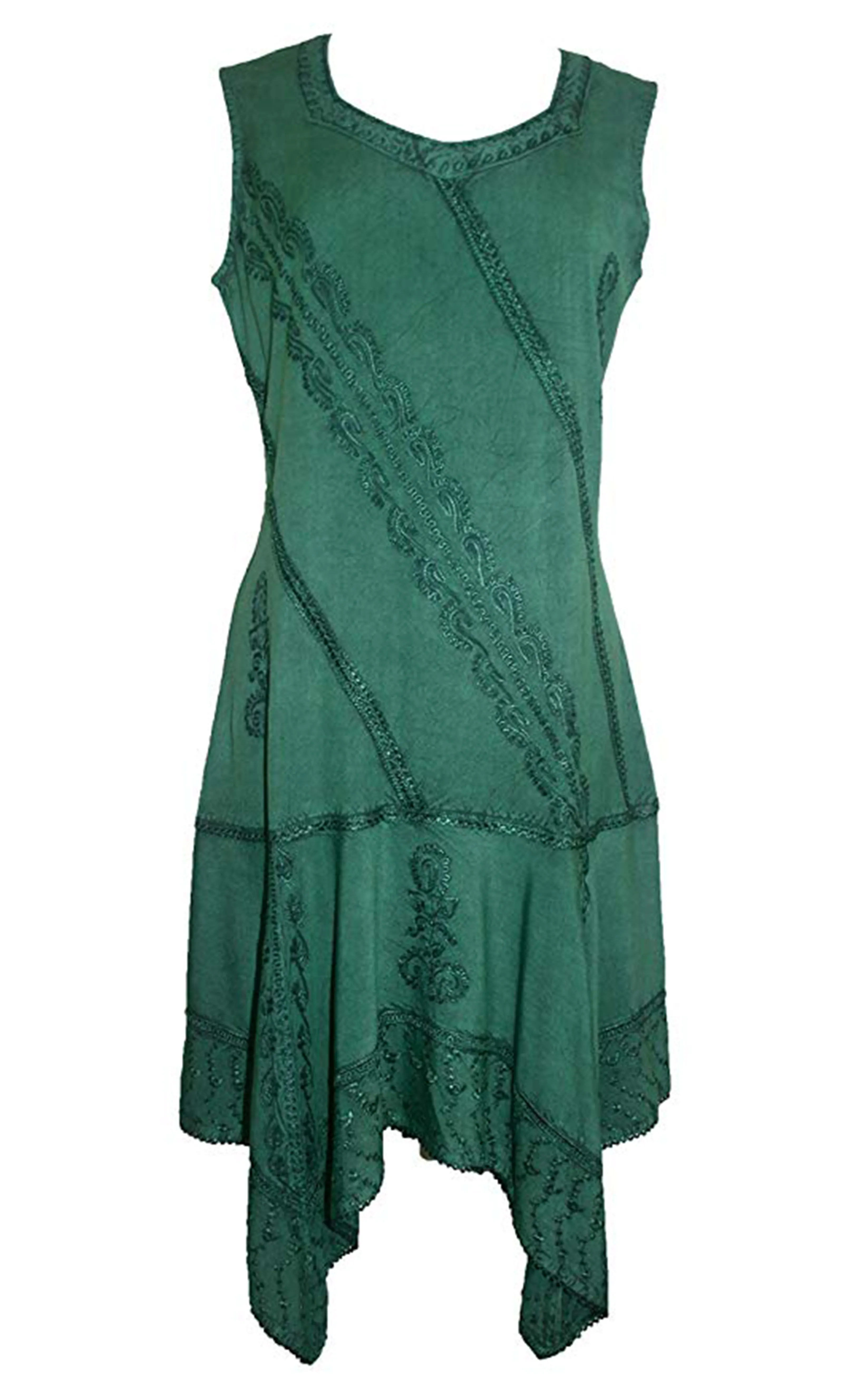 1015 DR Gypsy Peasant Funky Asymmetrical Hem Short Dress