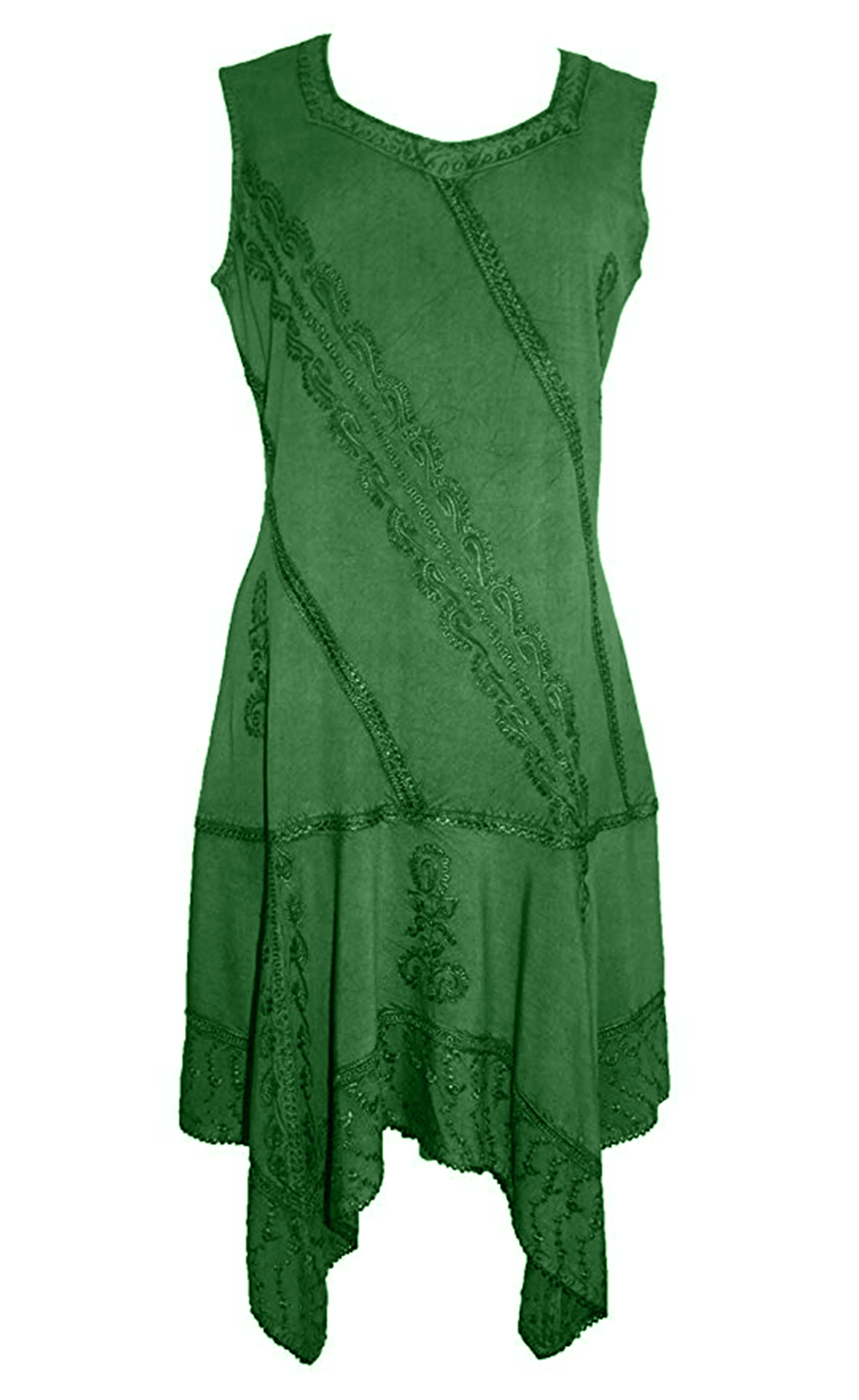 1015 DR Gypsy Peasant Funky Asymmetrical Hem Short Dress