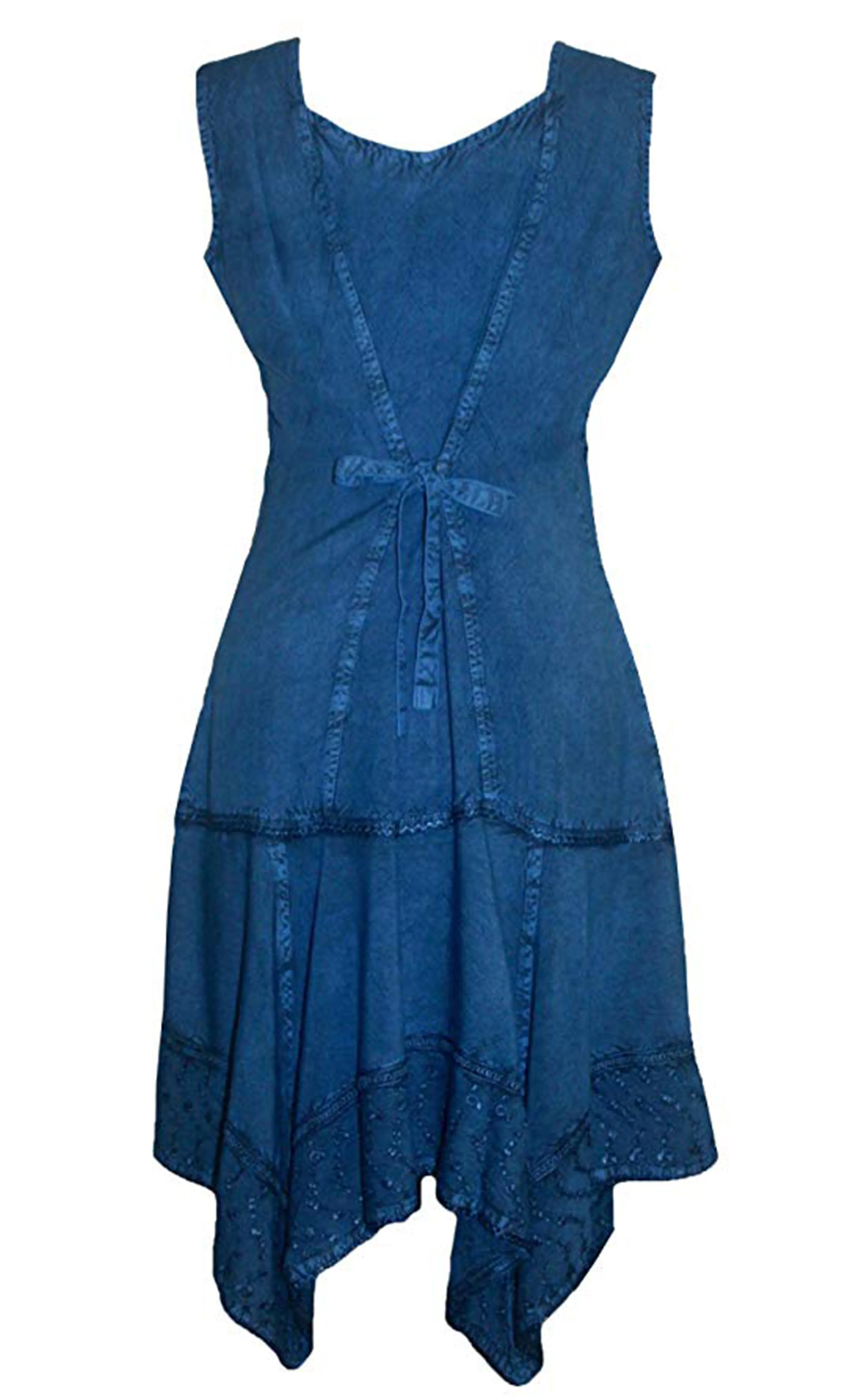 1015 DR Gypsy Peasant Funky Asymmetrical Hem Short Dress