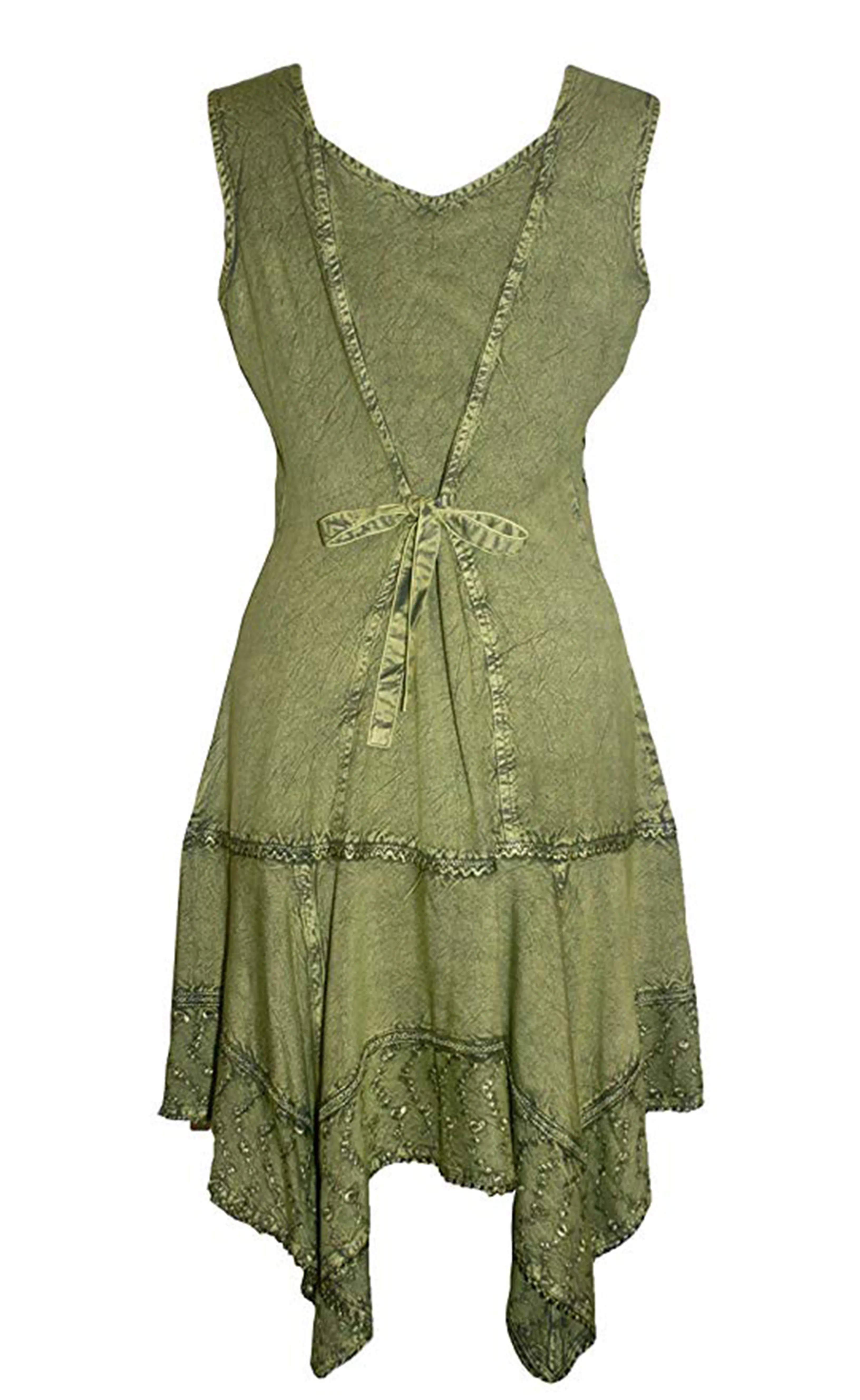 1015 DR Gypsy Peasant Funky Asymmetrical Hem Short Dress
