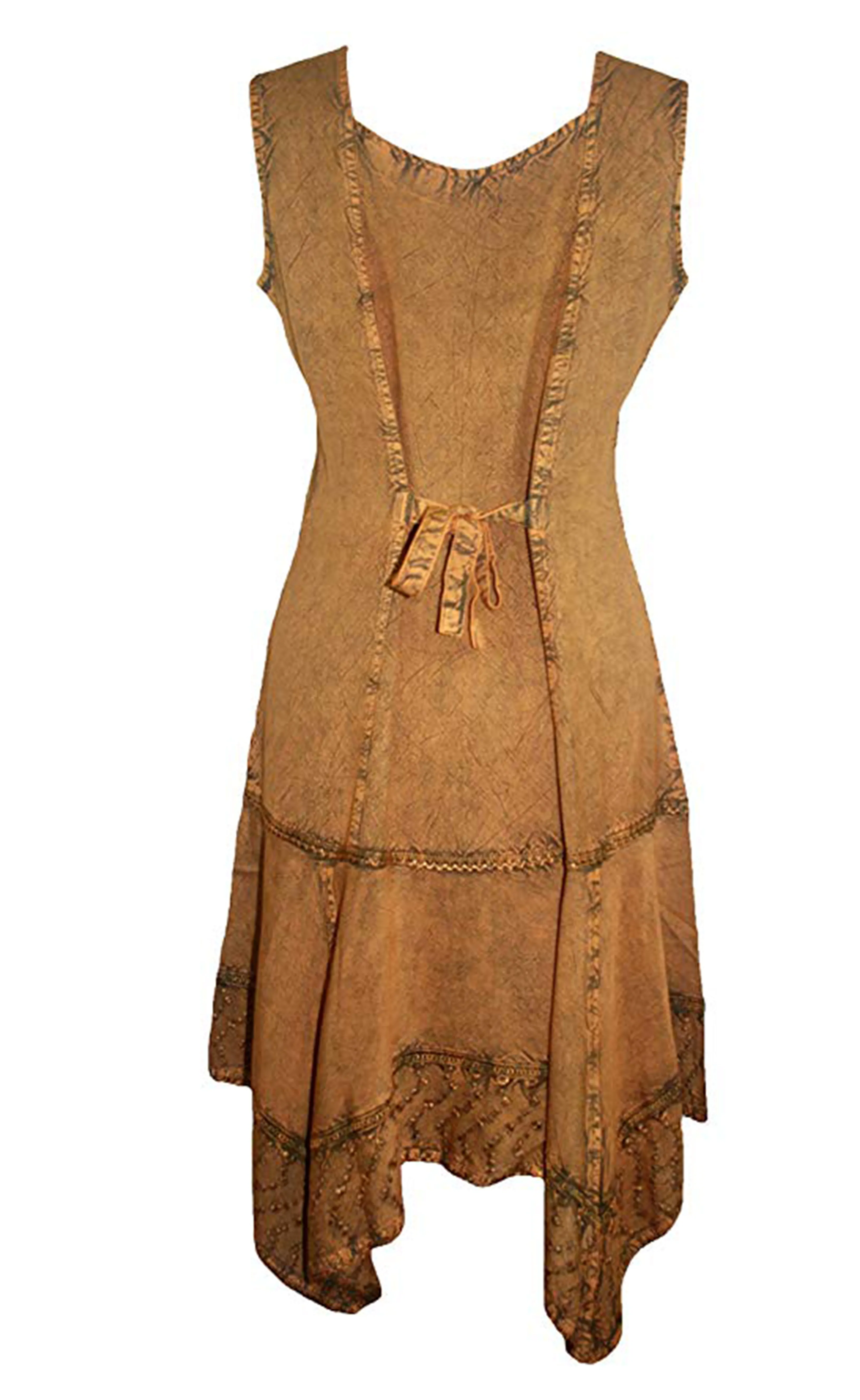 1015 DR Gypsy Peasant Funky Asymmetrical Hem Short Dress