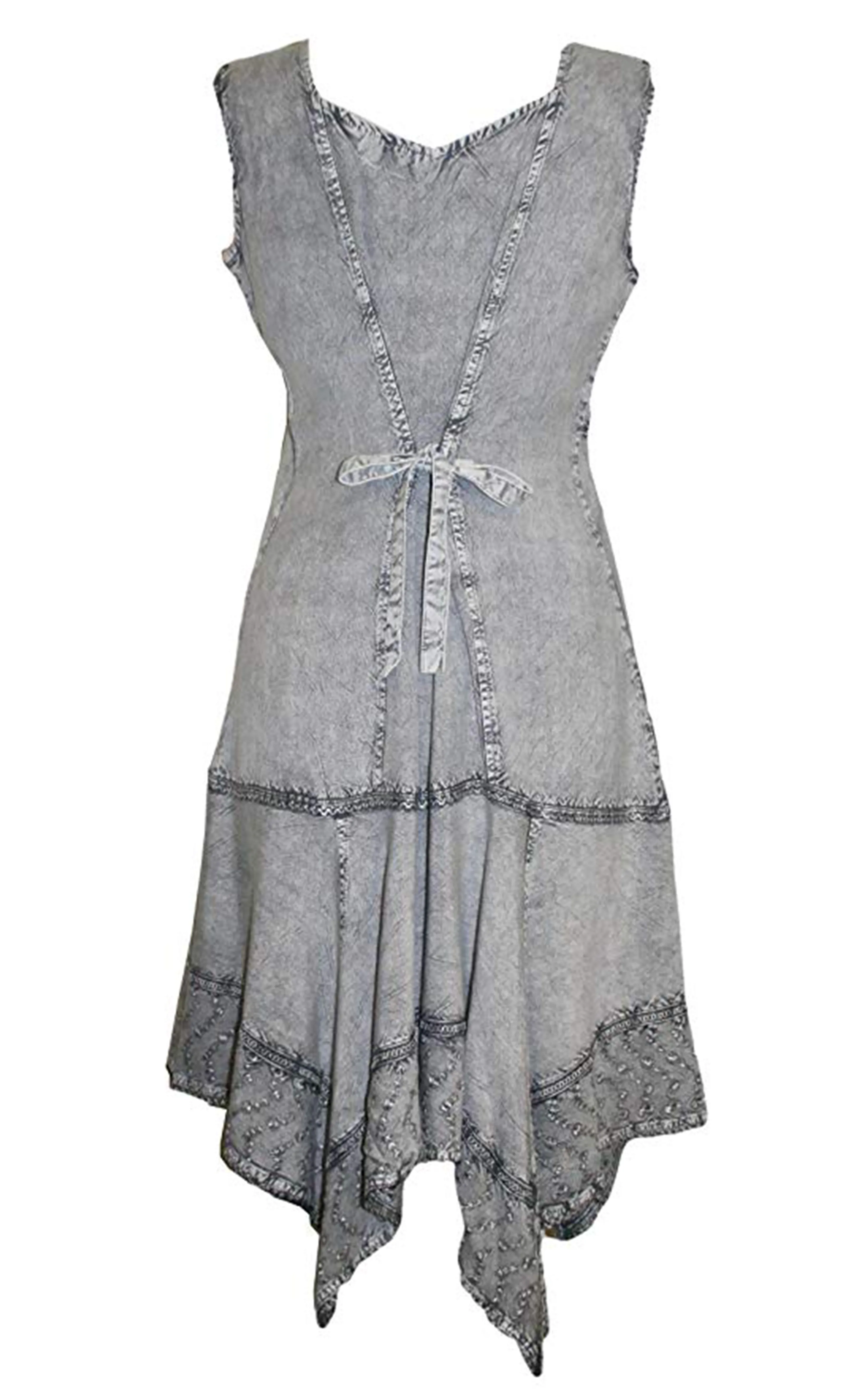 1015 DR Gypsy Peasant Funky Asymmetrical Hem Short Dress