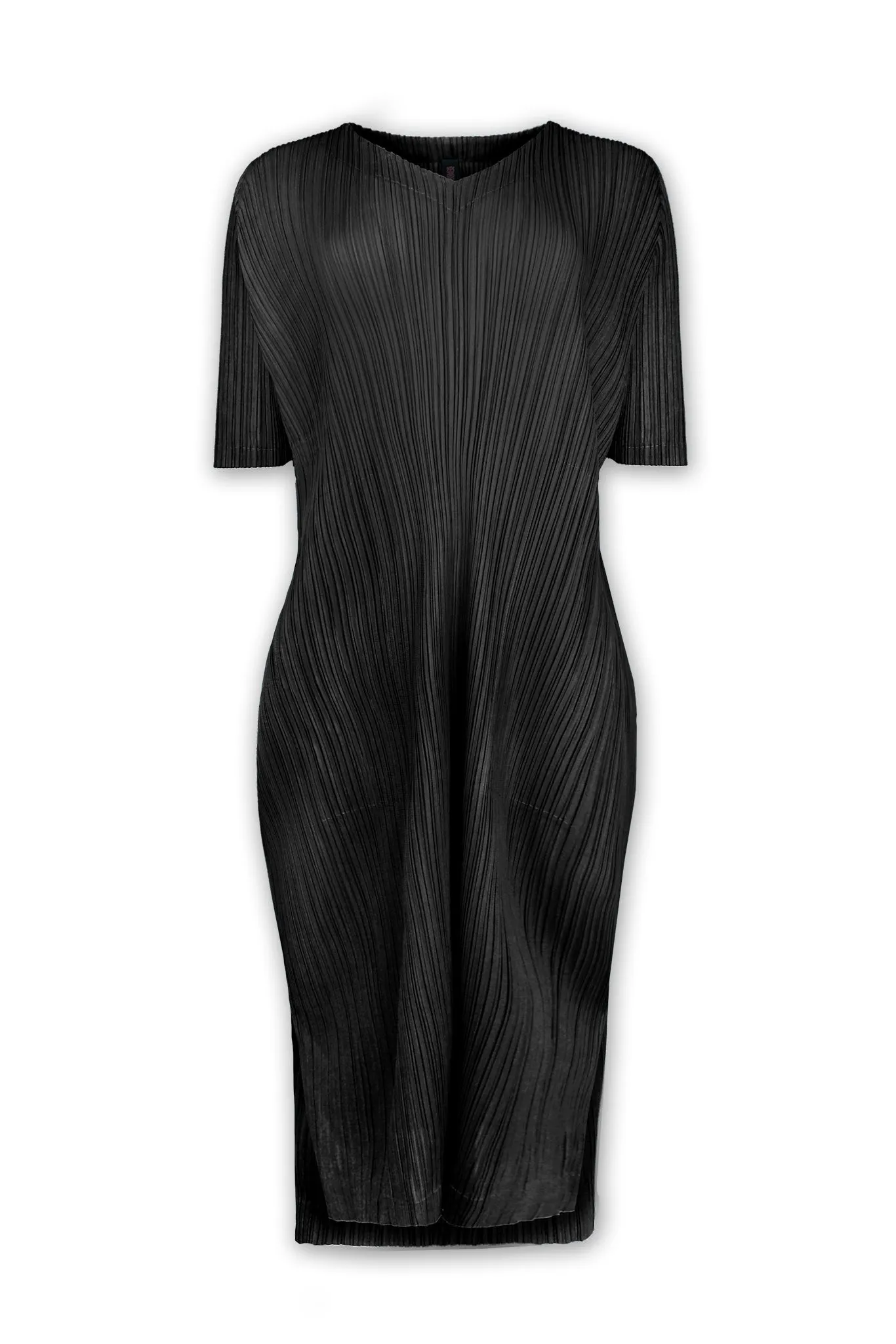 (Back in Stock) Erika Summer Plissé Satin Vneck Dress