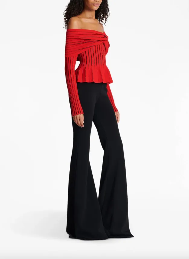 Balmain knotted off-the-shoulder top