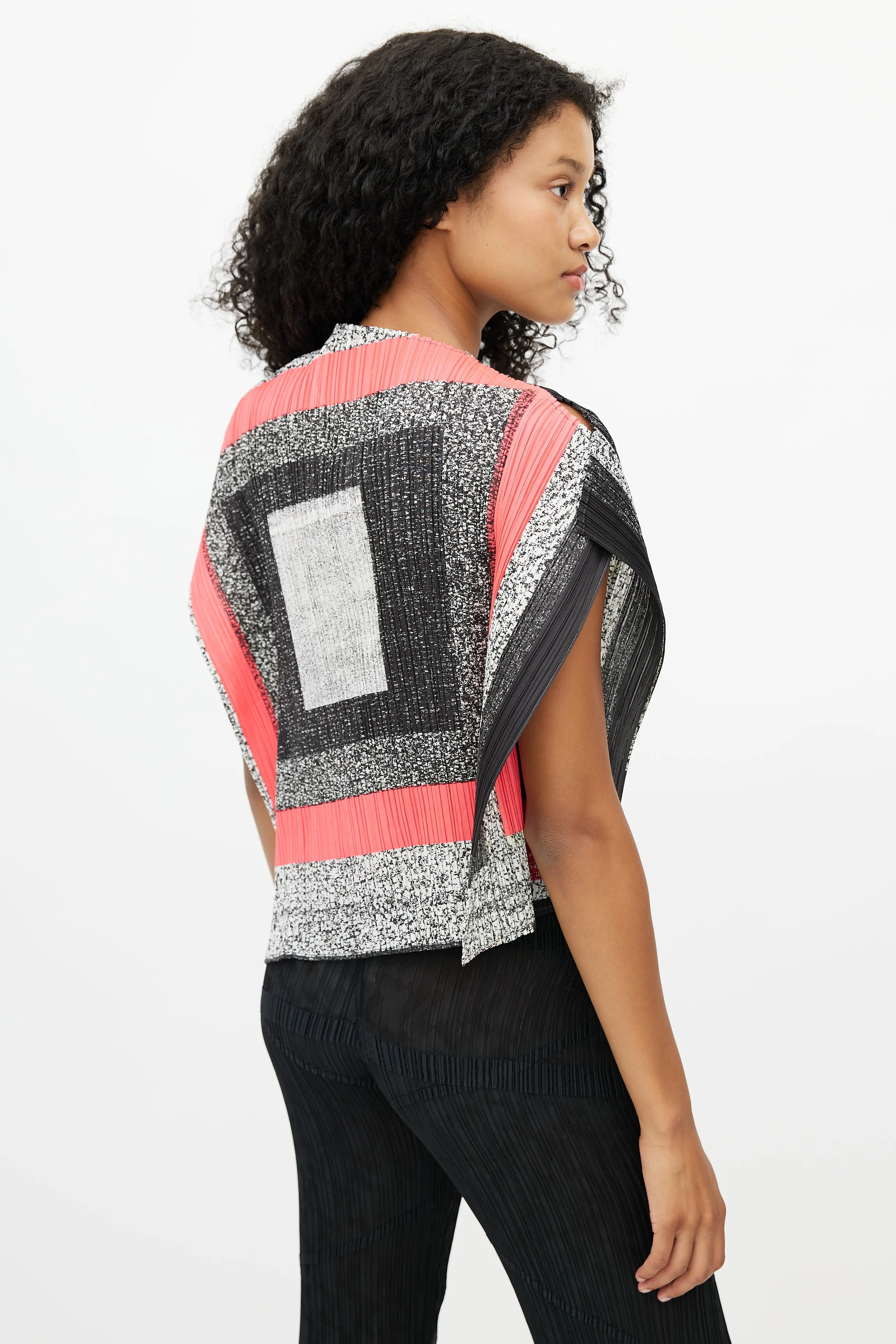 Black & Pink Print Top