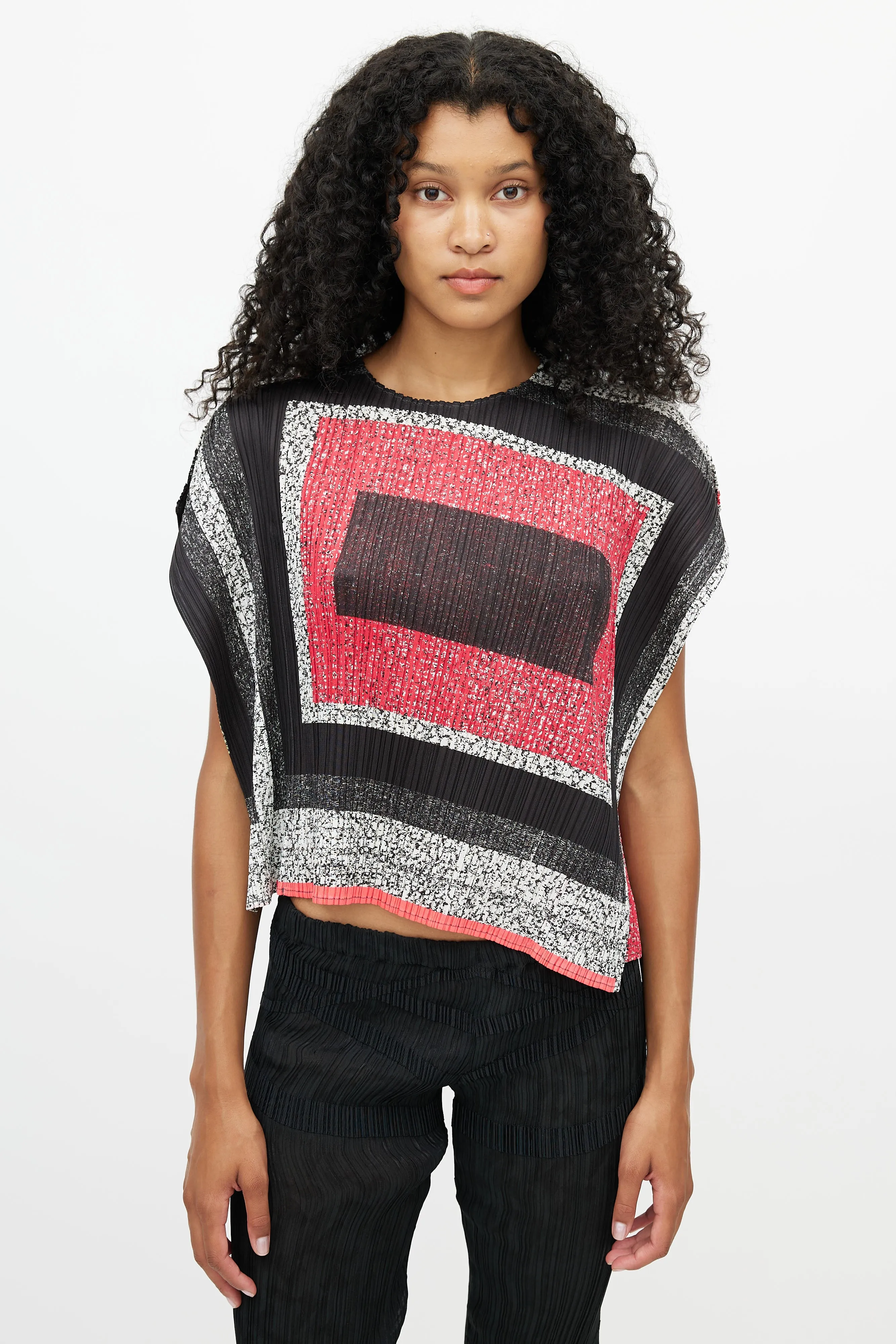Black & Pink Print Top