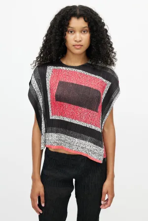 Black & Pink Print Top