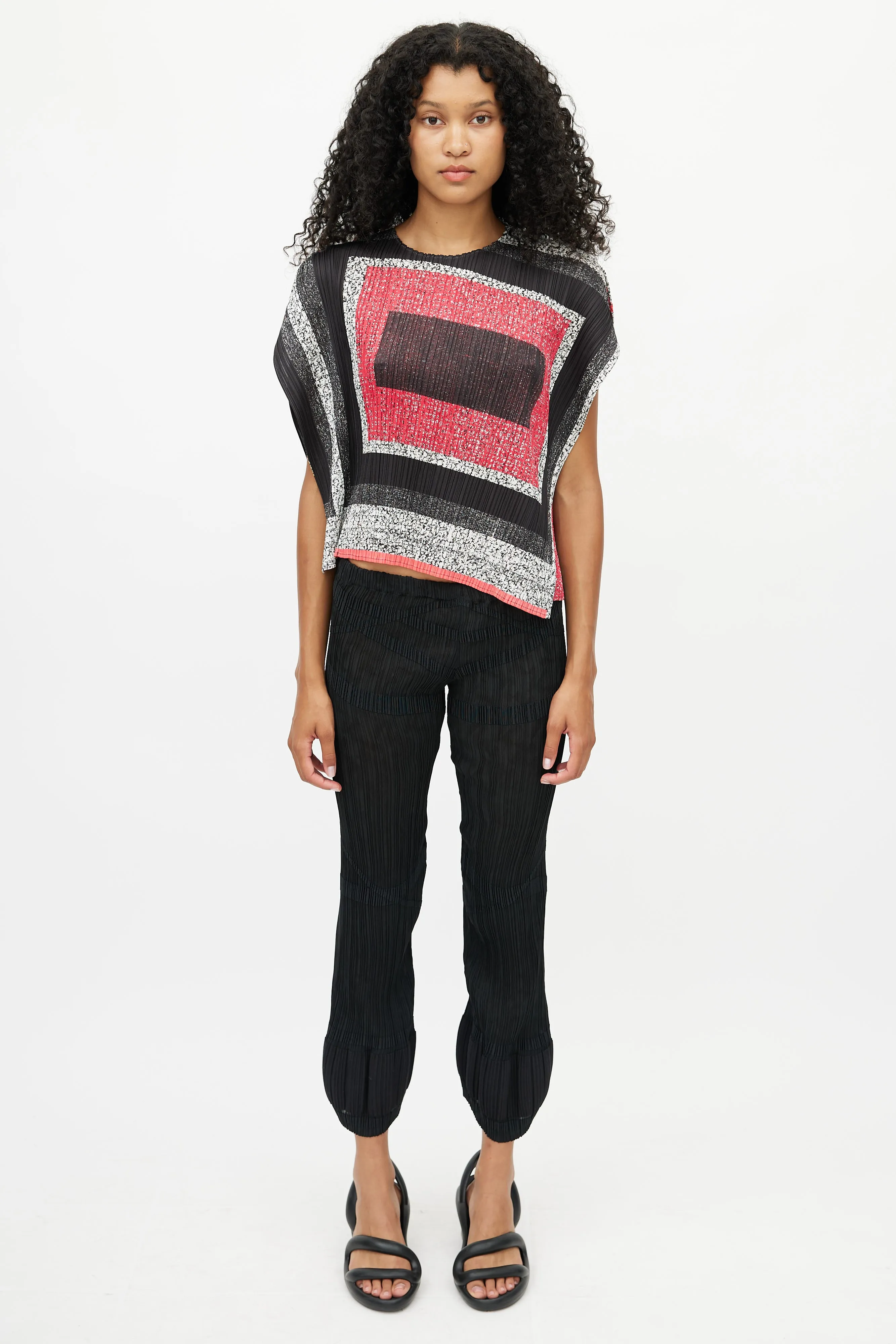 Black & Pink Print Top