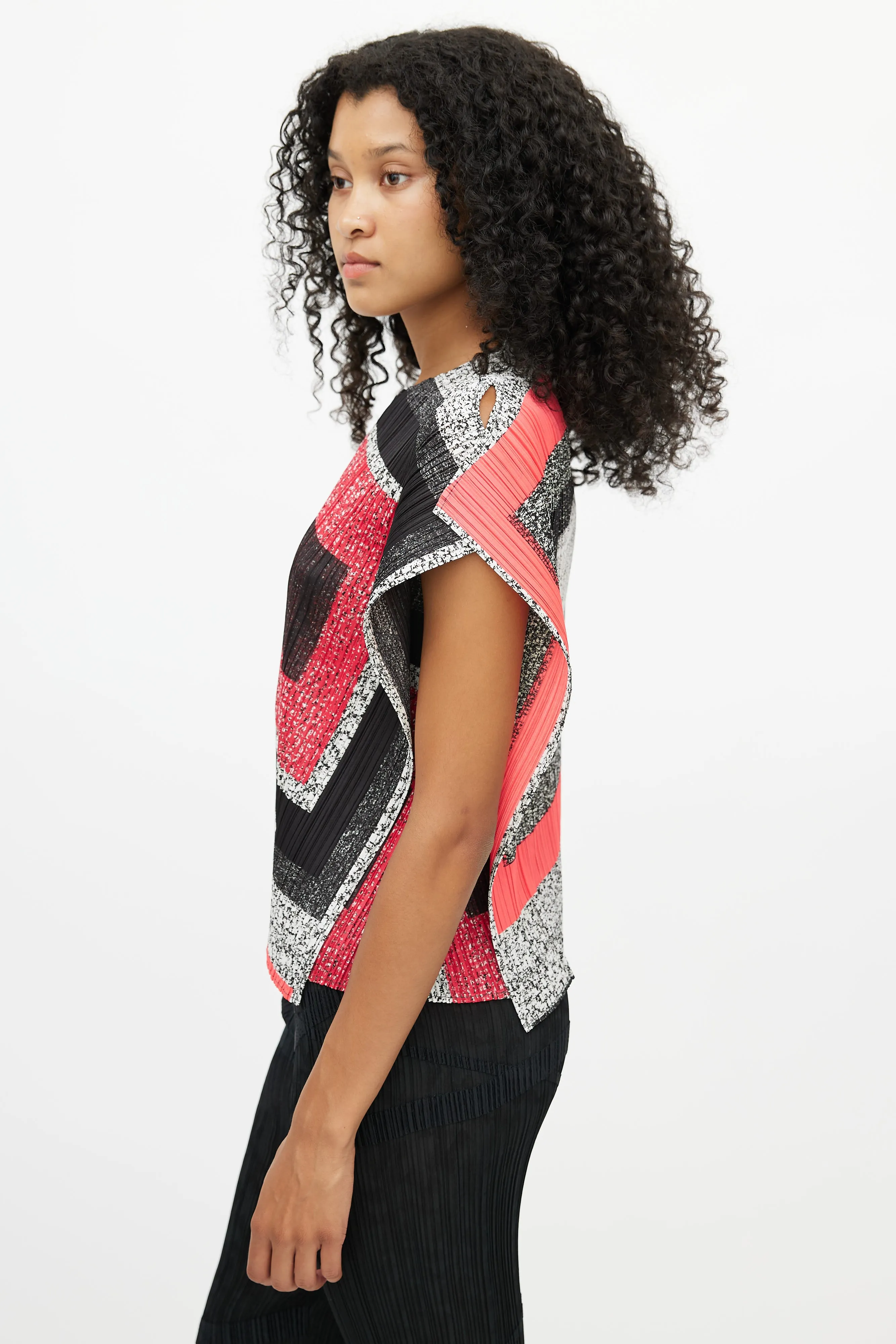 Black & Pink Print Top
