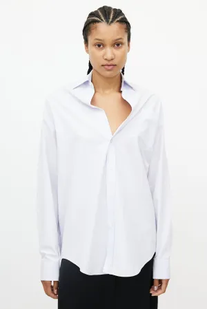 Blue Oversized Off The Shoulder Shirt