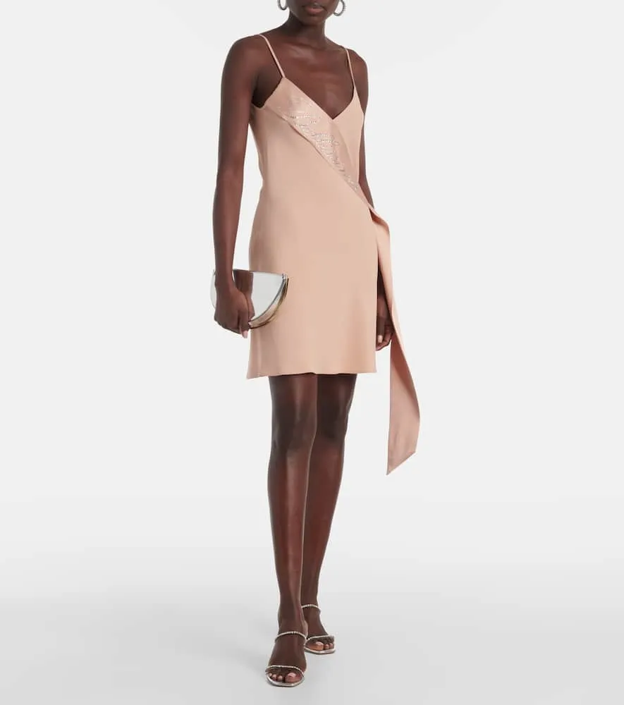 Blumarine Envers crystal-embellished logo slip dress