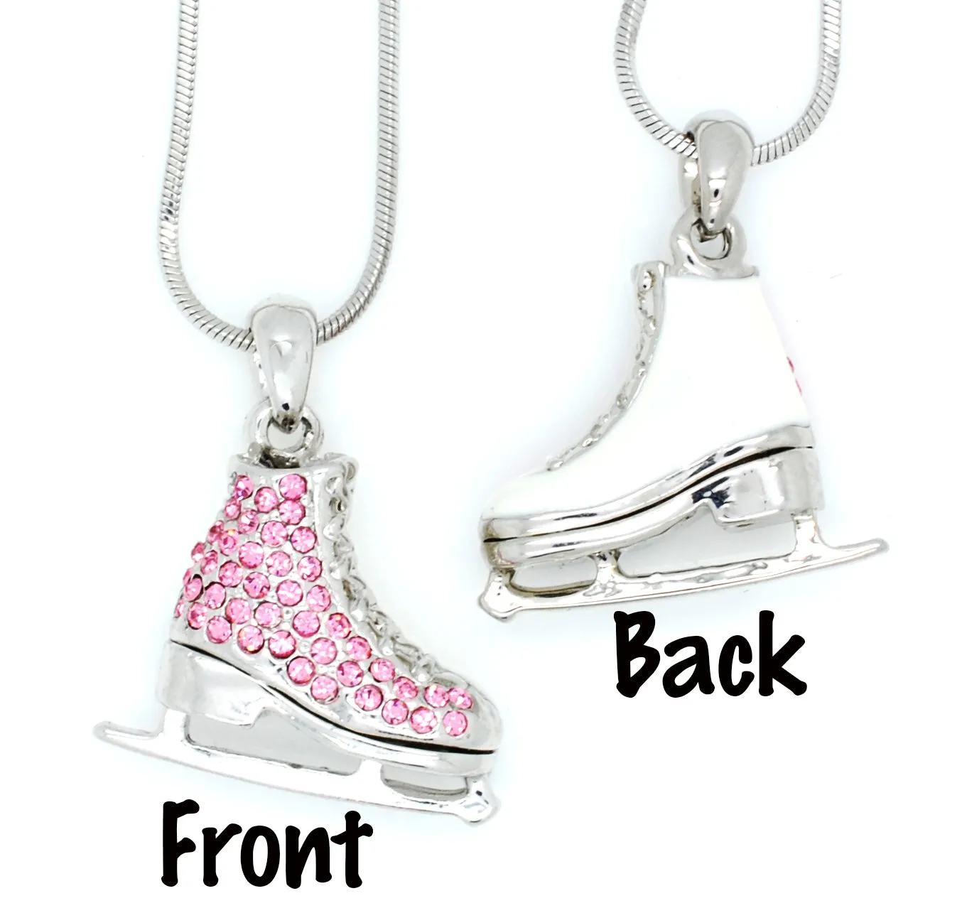 Deluxe Figure Skate Necklace - Enamel/Crystal