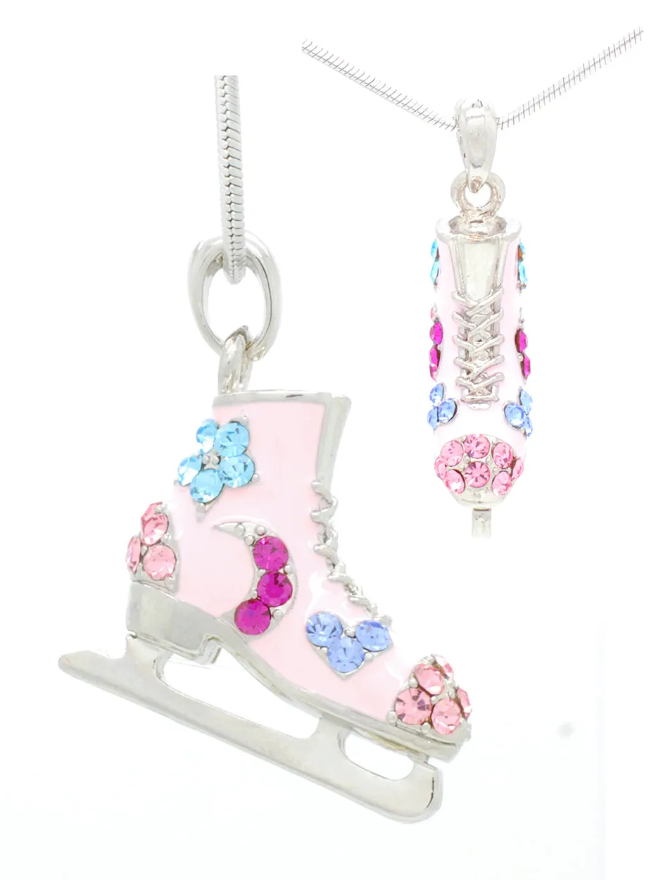 Deluxe Figure SKATE Necklace - Moons, Stars & Hearts - CHOOSE YOUR COLOR!