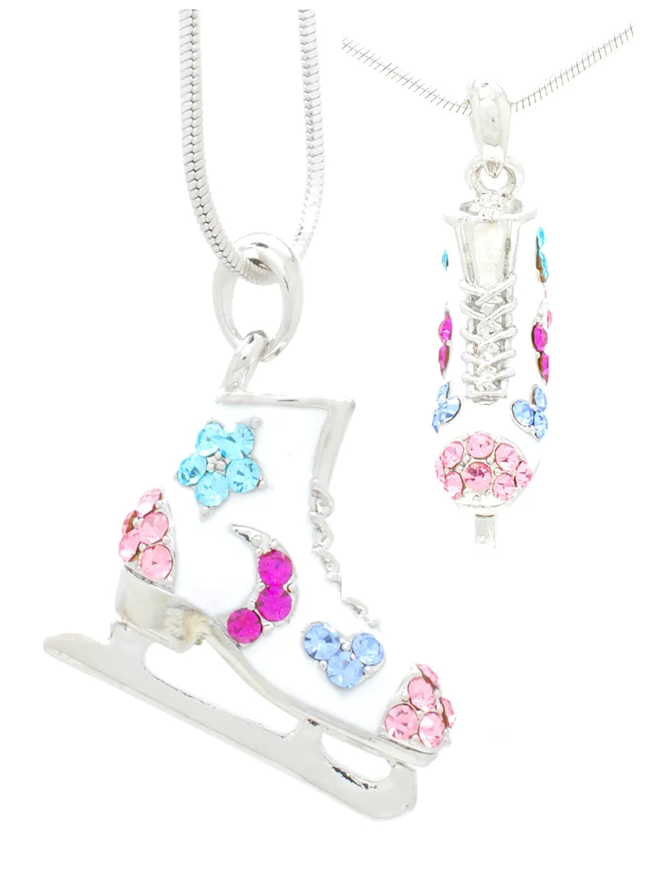 Deluxe Figure SKATE Necklace - Moons, Stars & Hearts - CHOOSE YOUR COLOR!