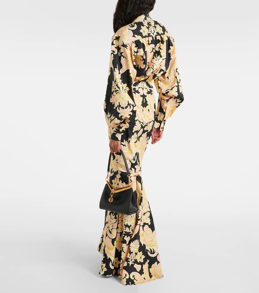 Etro Printed cotton-blend maxi shirt dress