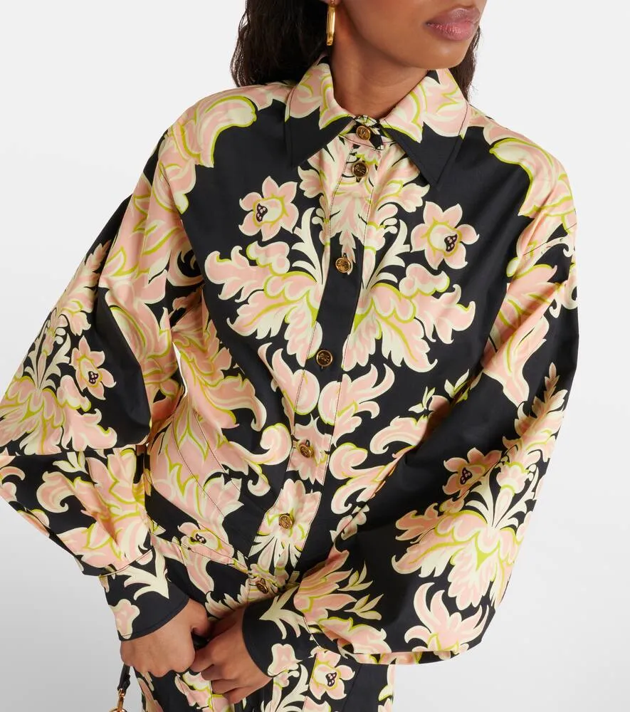 Etro Printed cotton-blend maxi shirt dress
