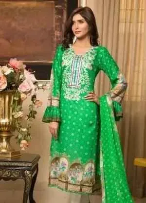 IshDeena Pakistani Dresses for Women Ready to Wear Salwar Kameez Ladies Suit - 3 Piece (Extra Small, Green - Embroidery Vol3)