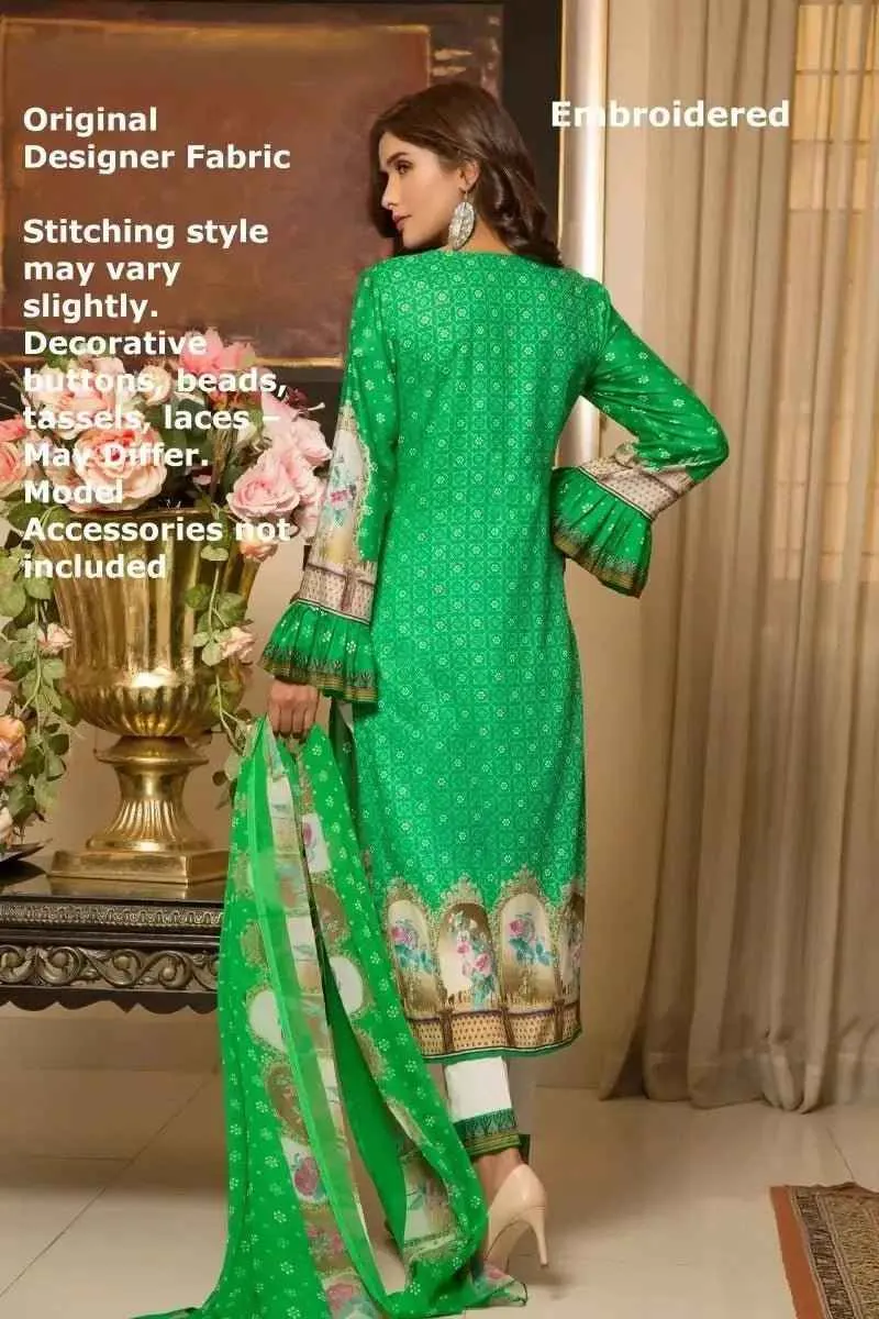 IshDeena Pakistani Dresses for Women Ready to Wear Salwar Kameez Ladies Suit - 3 Piece (Extra Small, Green - Embroidery Vol3)