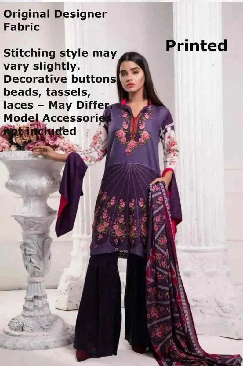 IshDeena Pakistani Dresses for Women Ready to Wear Salwar Kameez Ladies Suit - 3 Piece (Extra Small, Purple - Printed-Vol2)